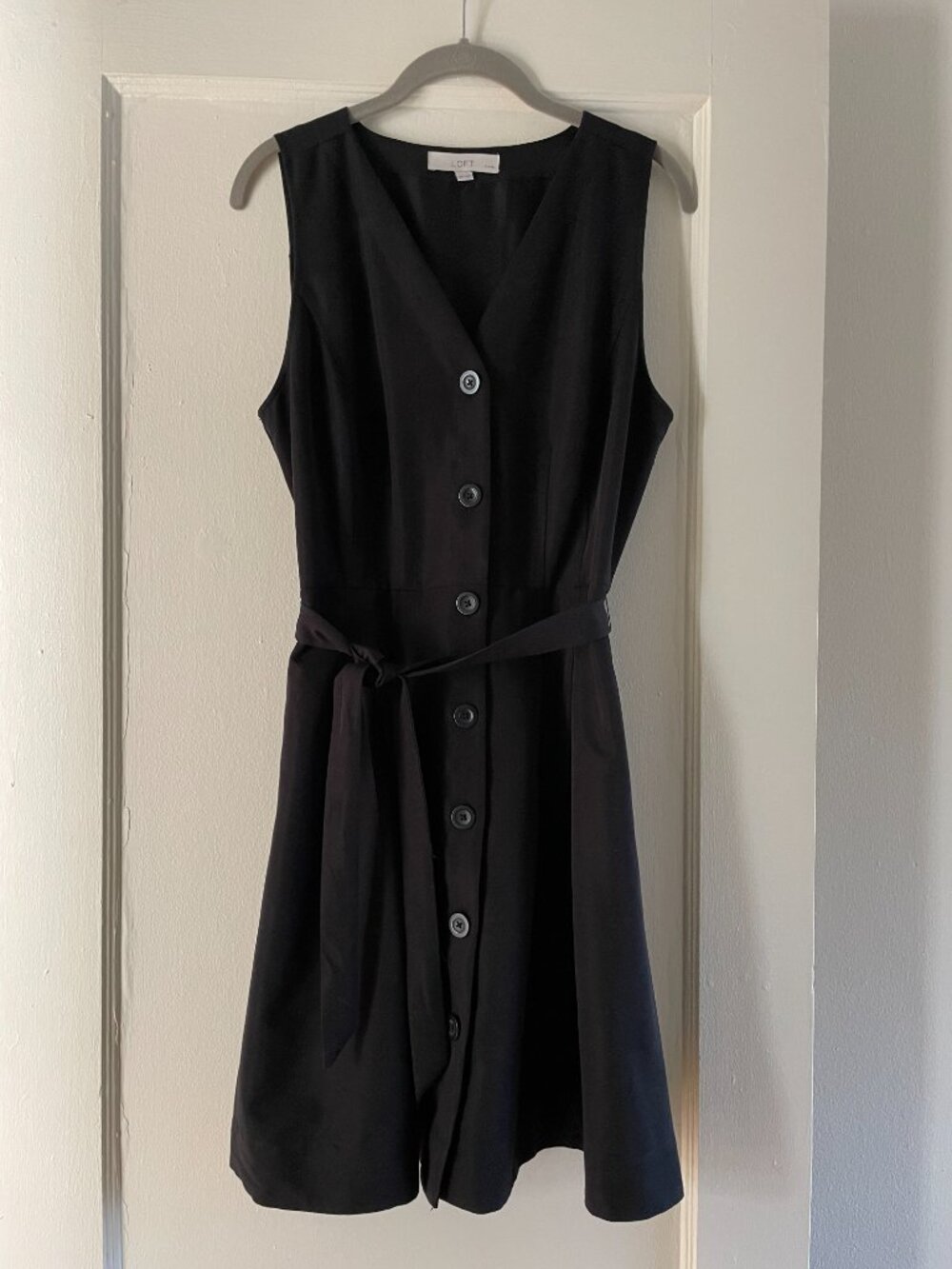 LOFT Button Down Pocket Flare Dress | Size 12 Petite